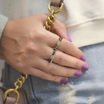 Load image into Gallery viewer, Emerald &amp; Diamond Bridge Ring
