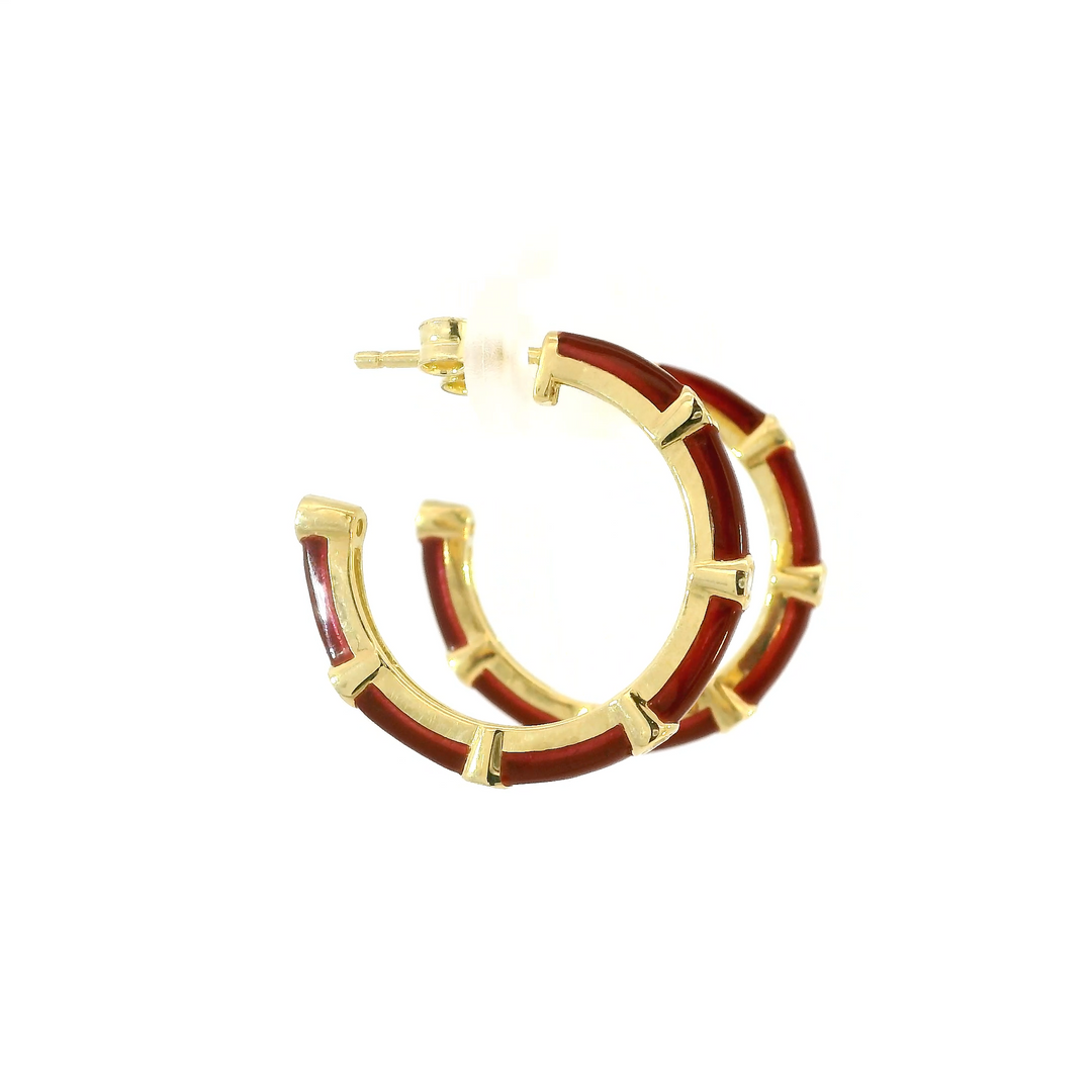 Enamel & Diamonds Pattern Hoops