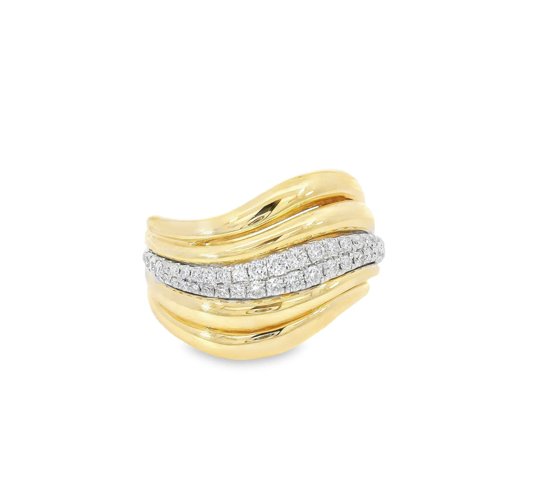 Gold & Diamonds Dune Ring