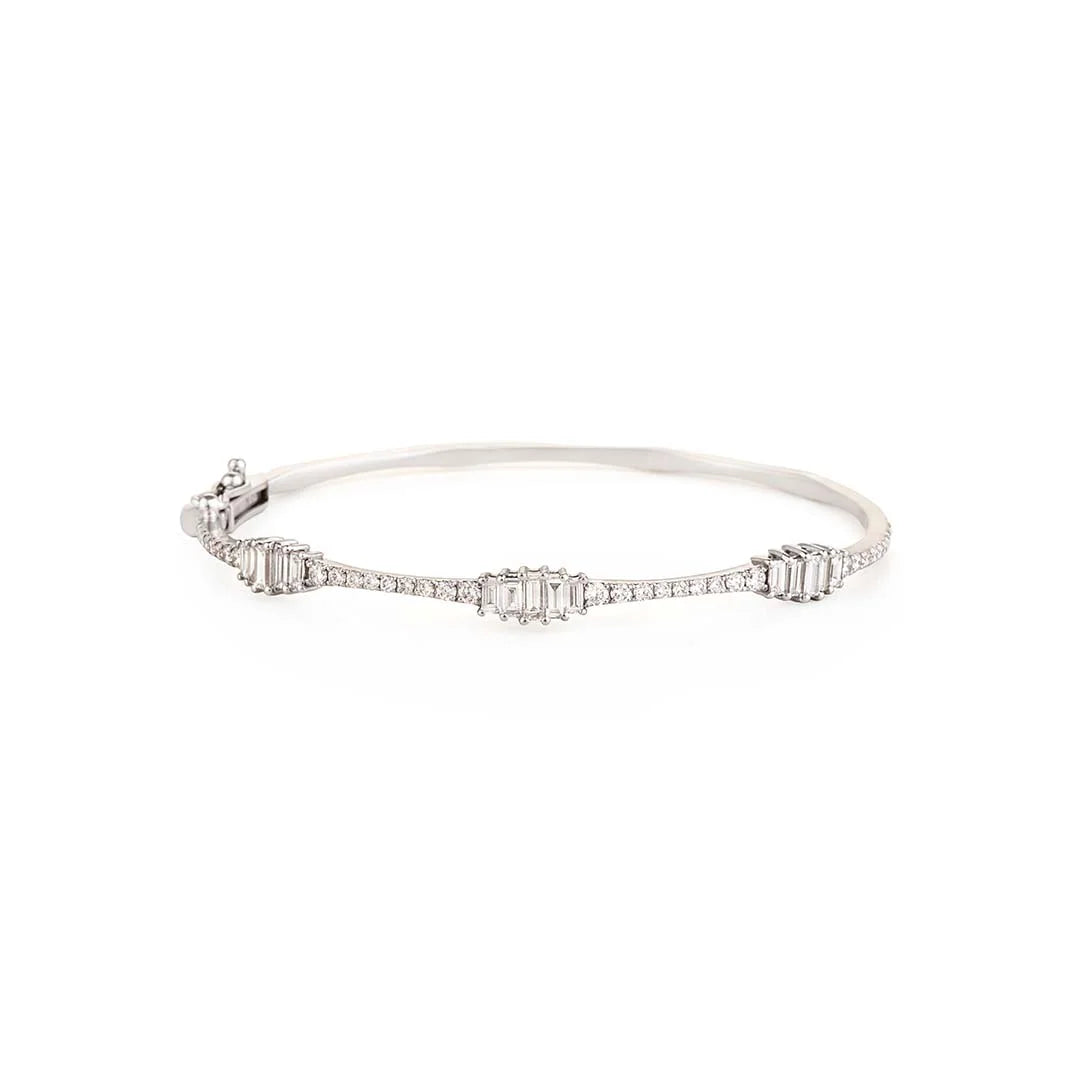 Graduated Baguette & Round Diamond Bracelet