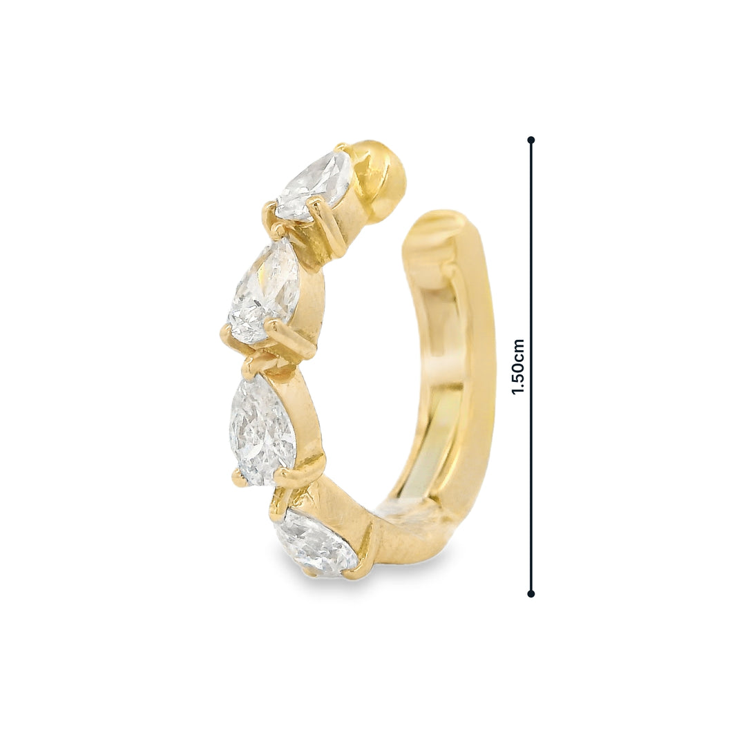 East-West Pear Ear Cuff
