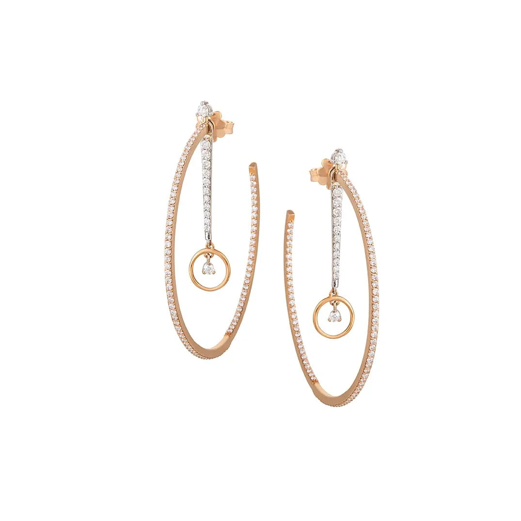 Halo Diamond Hoops