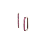 Load image into Gallery viewer, Rectangle Ruby Hoops

