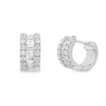 Load image into Gallery viewer, Baguette &amp; Round Diamond Huggies
