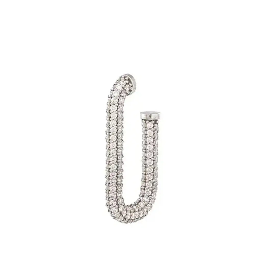 Large Tube Diamond Pavé Hoops