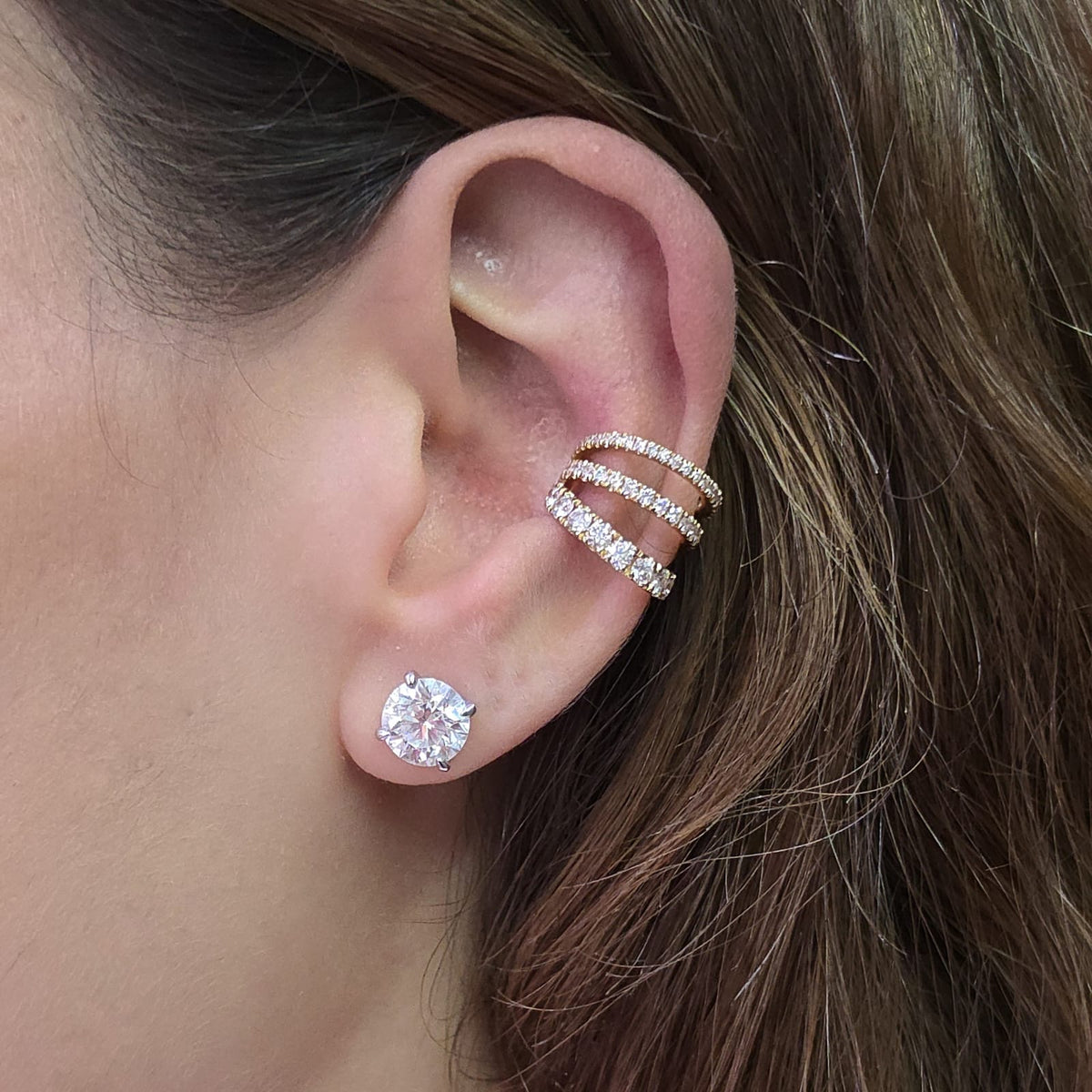 Triple row earcuff