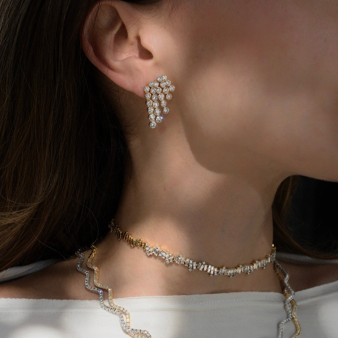 Bezel Cascade Earrings