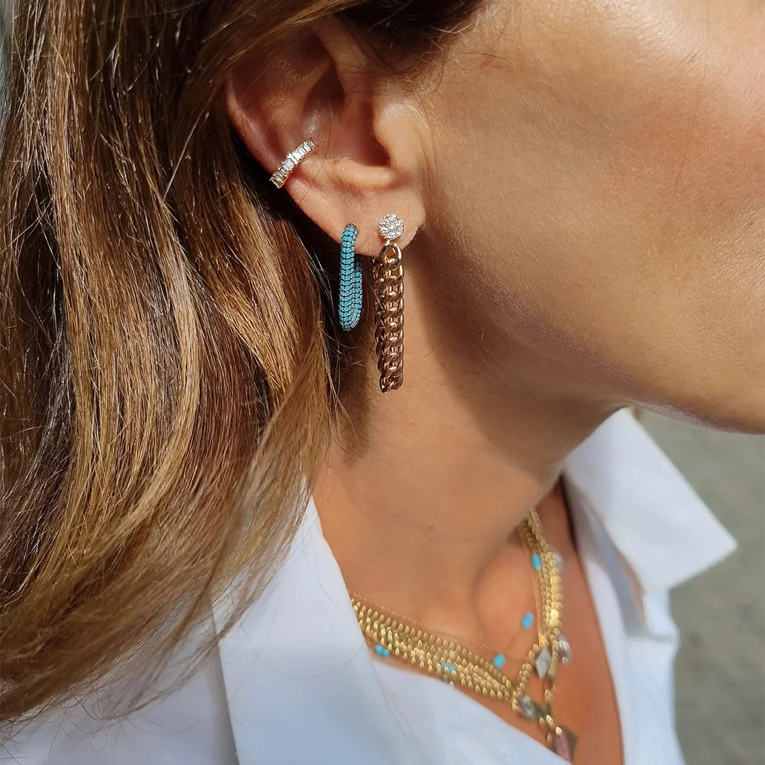 Round illusion chained earrings