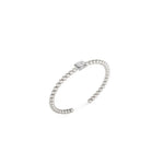 Load image into Gallery viewer, Baguette Diamond &amp; Gold Beaded Bangle
