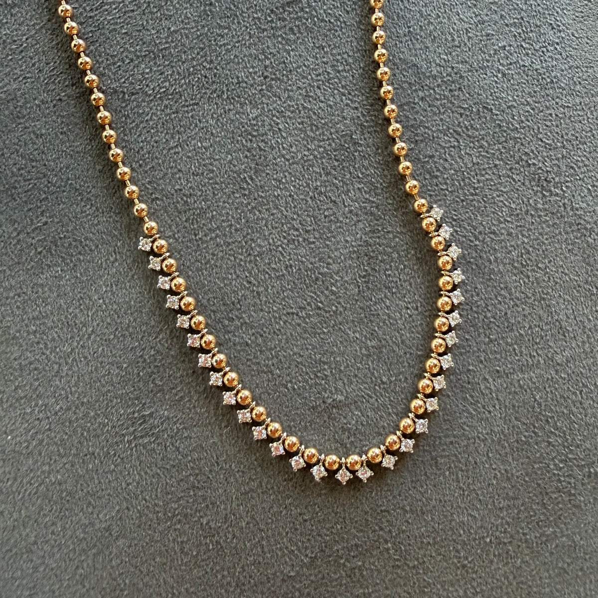 Beaded drizzle diamond necklace