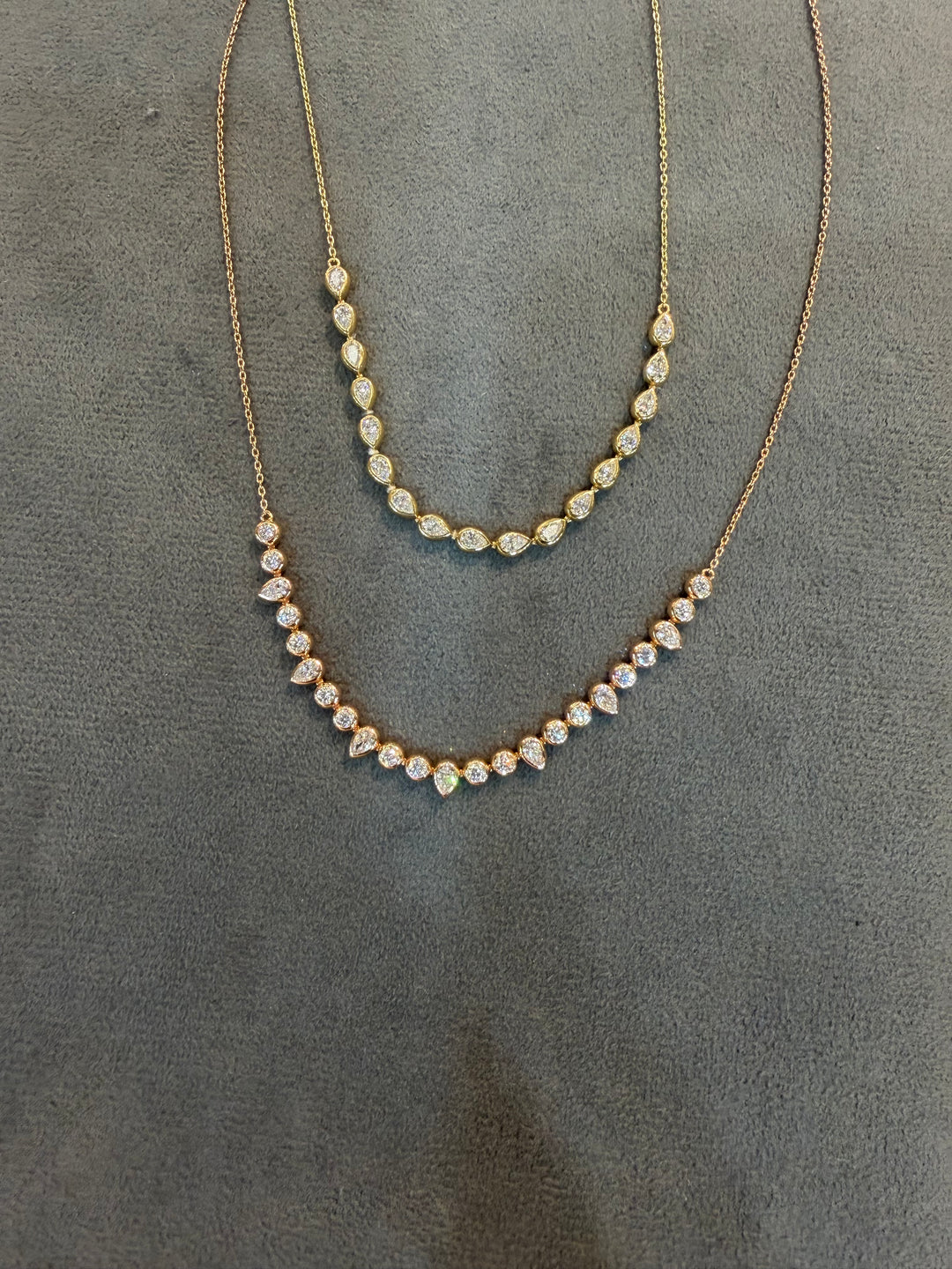 Pear Bezel Line Necklace