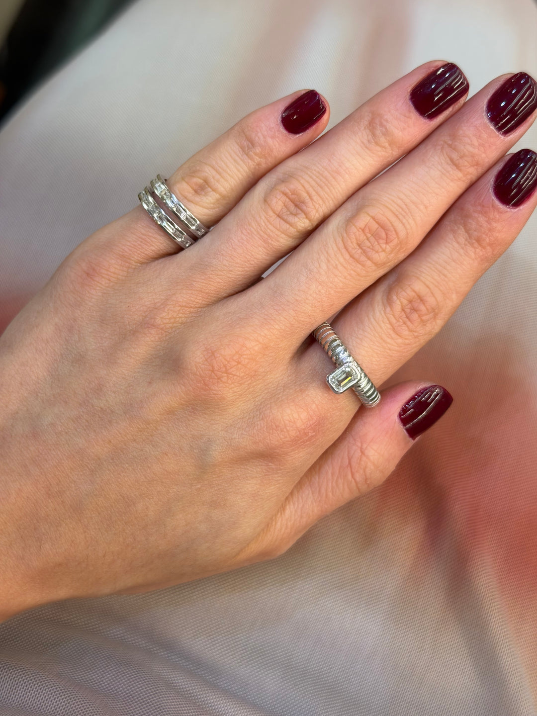 Two-Row Baguette Pinky