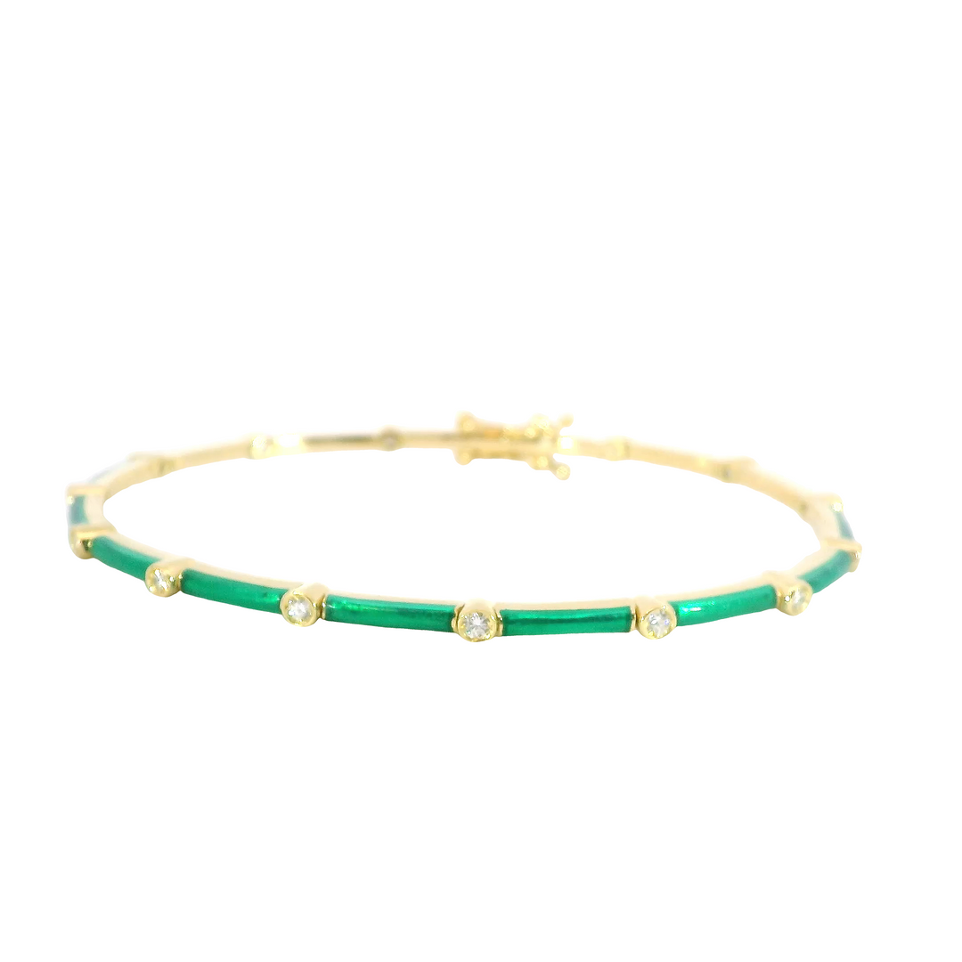 Enamel & Diamond Pattern Bracelet