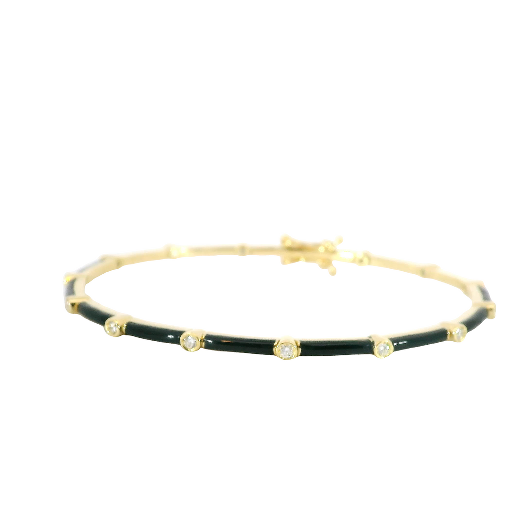 Enamel & Diamond Pattern Bracelet