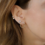 Load image into Gallery viewer, Rounded Beaded &amp; Diamond Earrings
