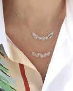 Load image into Gallery viewer, Baguette Diamonds Halo Necklace
