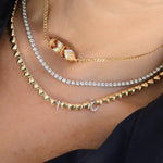 Load image into Gallery viewer, Golden Hearts Tennis Necklace
