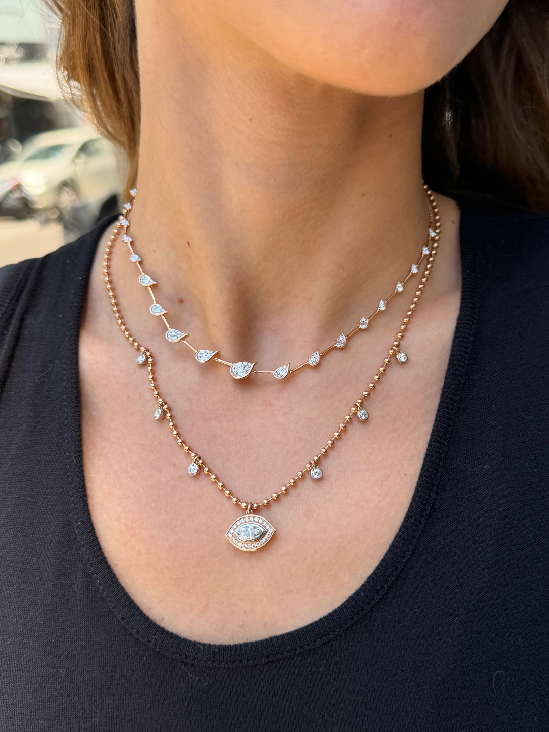 Grand Bubble Marquise Necklace