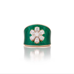 Load image into Gallery viewer, Evergreen Diamonds &amp; Enamel Ring
