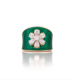 Load image into Gallery viewer, Evergreen Diamonds &amp; Enamel Ring
