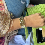 Load image into Gallery viewer, Emerald Scattered Gems Bracelet
