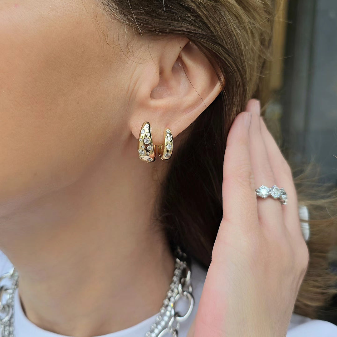 Diamond Polkadot Small Hoops