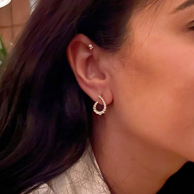 Graduating Pear Diamond Earrings