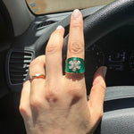 Load image into Gallery viewer, Evergreen Diamonds &amp; Enamel Ring
