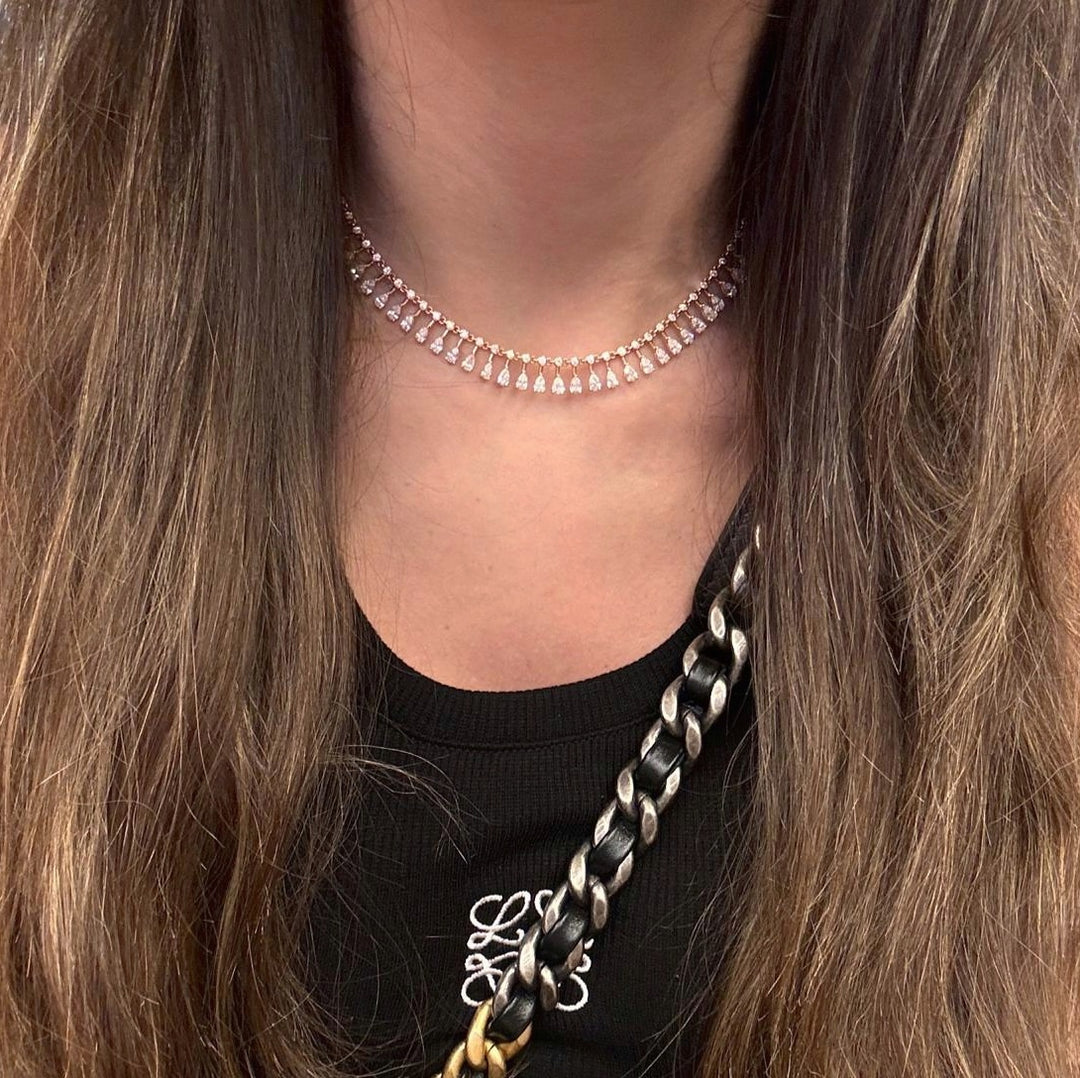 Round & Pear Shape Expandable Necklace