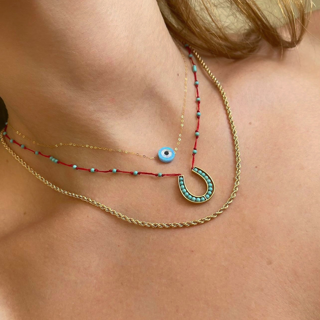 Knitted Horseshoe Necklace