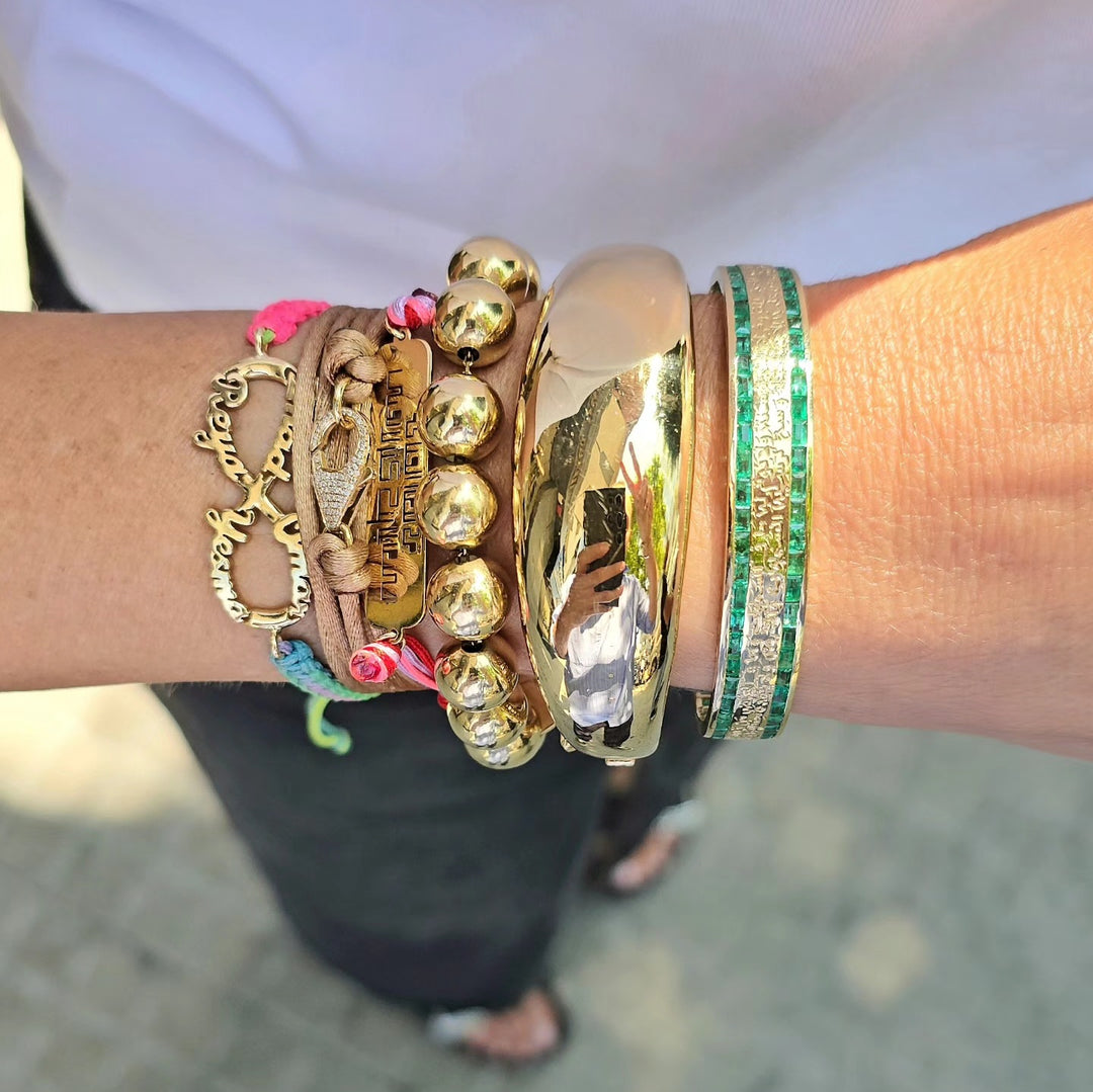 Emerald Baguettes Ayat Al Kursi Bangle