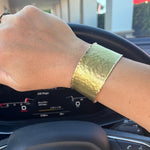 Load image into Gallery viewer, Hammered Gold Cuff
