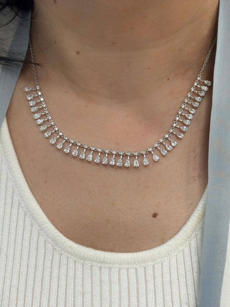 Round & Pear Shape Expandable Necklace