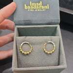 Load image into Gallery viewer, Rounded Beaded &amp; Diamond Earrings
