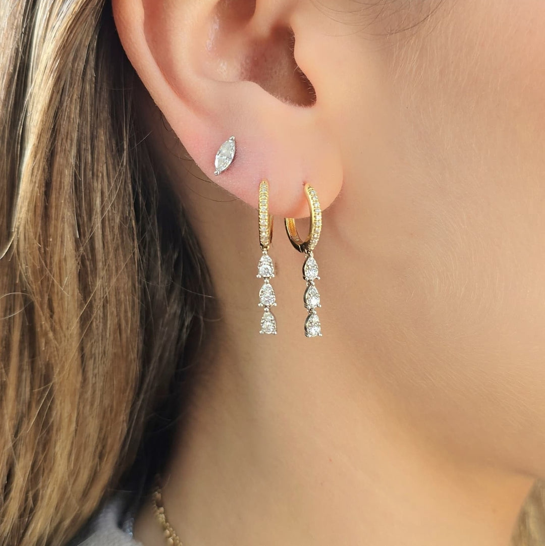 Illusion Pear-Drop Hoops