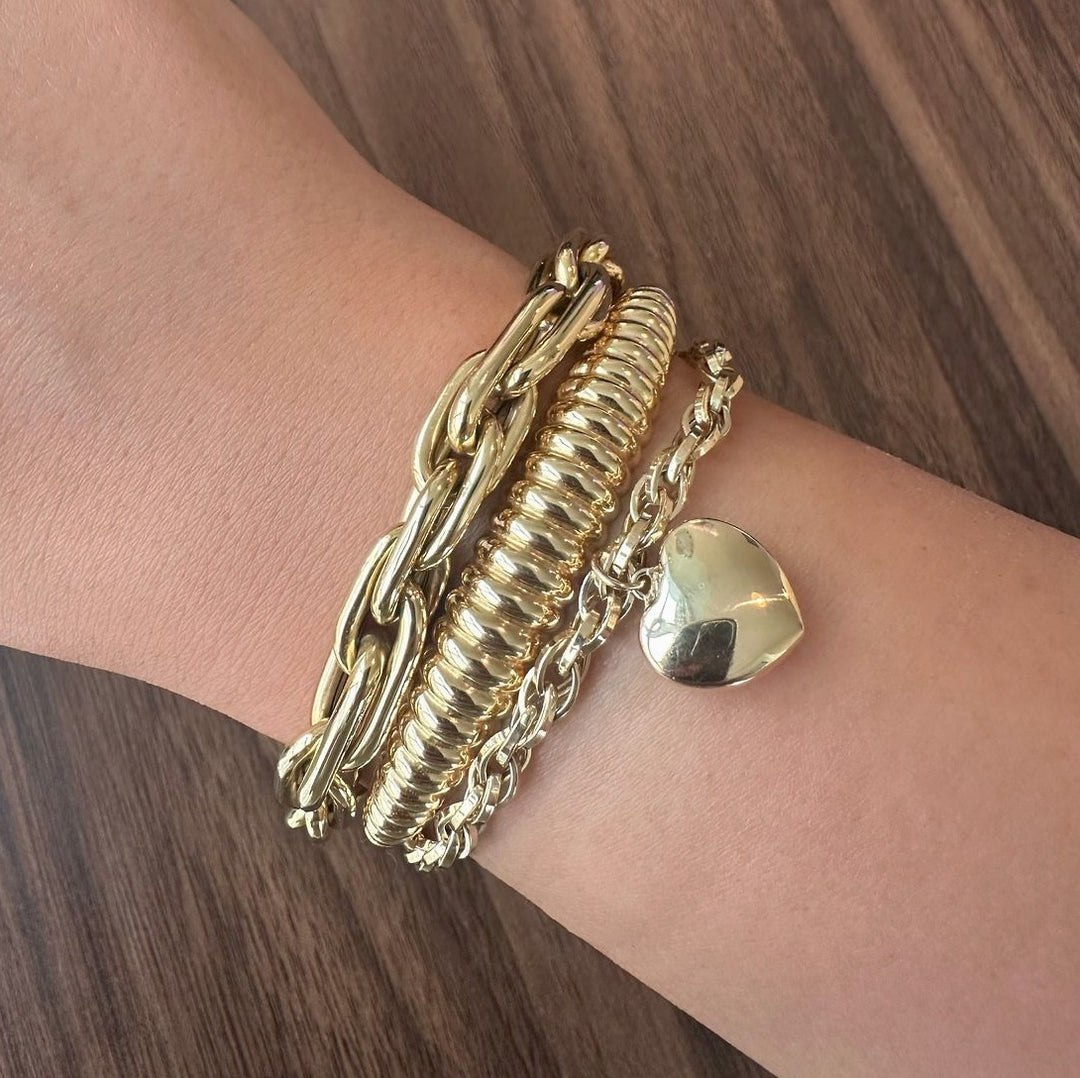 Ribbed Gold Bracelet