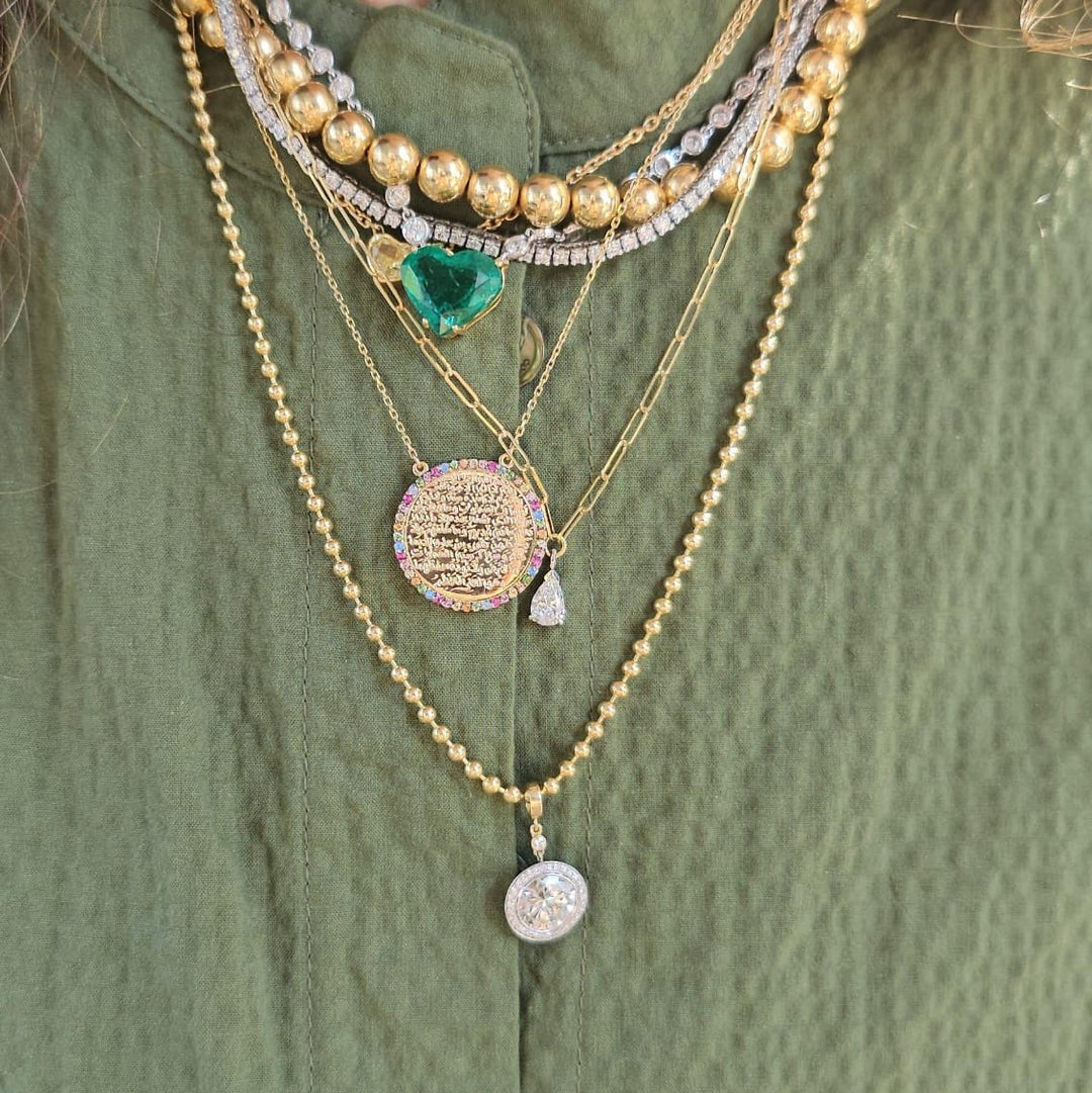 Hand-Engraved Ayat Al-Kursi Diamond Necklace