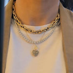 Load image into Gallery viewer, Dove &amp; Brown Diamond Heart Pendant
