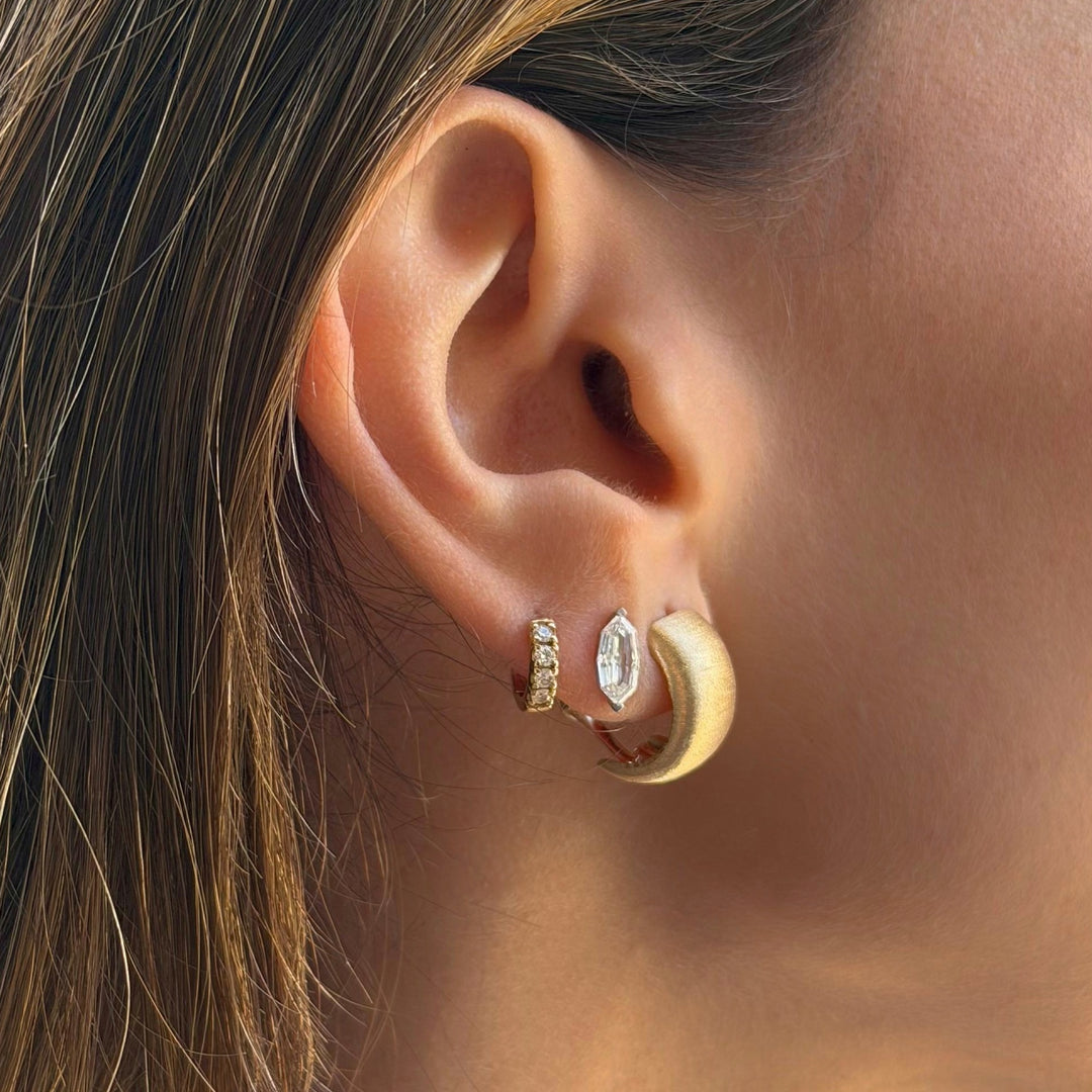 Satin Finish Gold Hoop Earrings