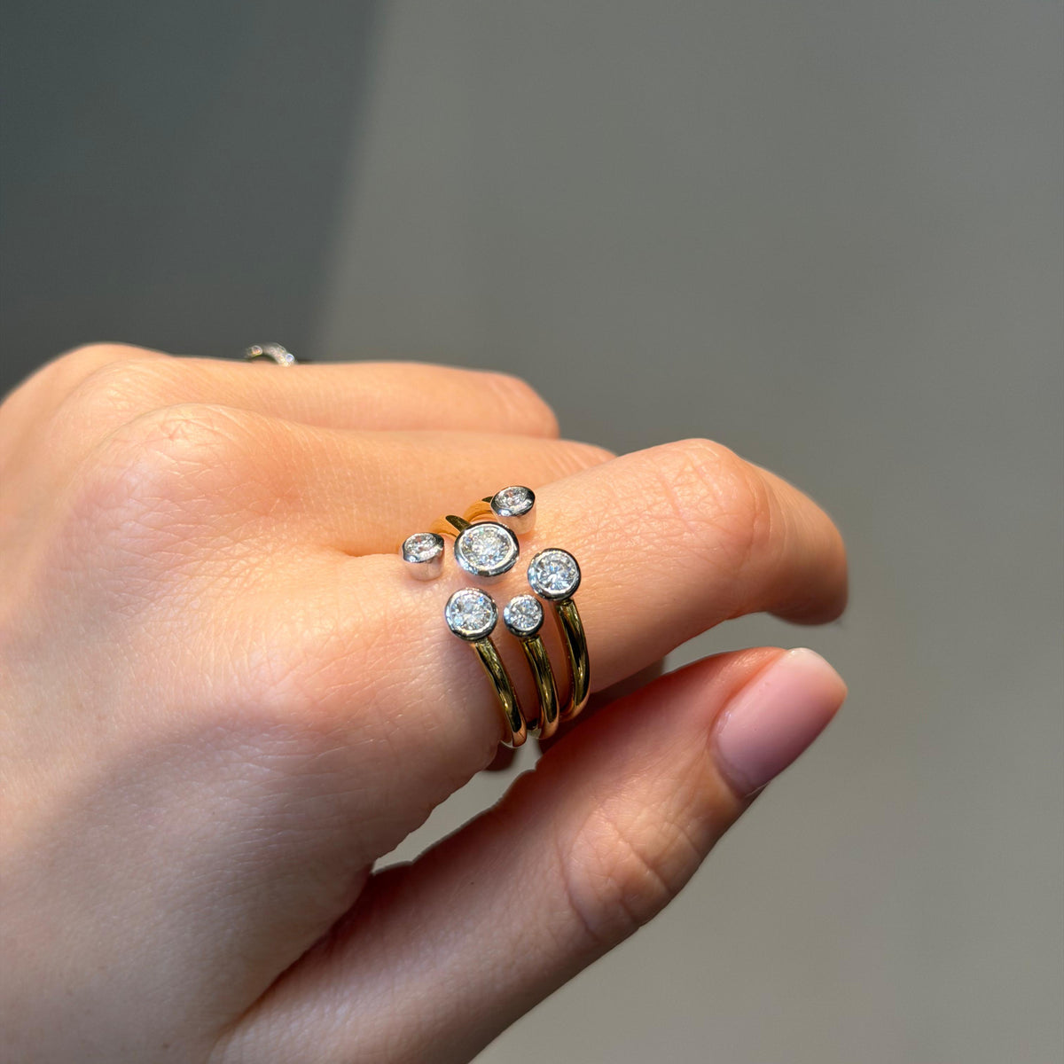 Bubble diamond ring