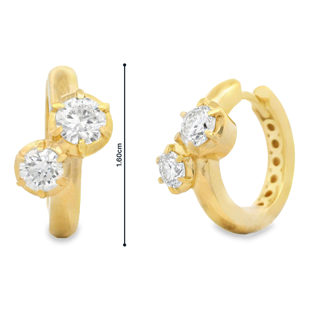 Georgian-Set Diamond Hoops