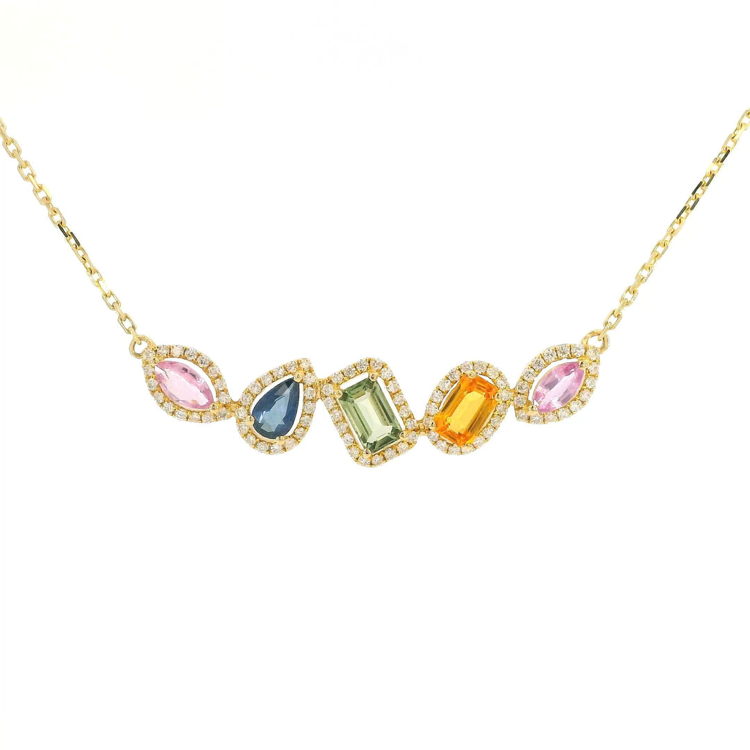 Multi-Shaped Sapphires Necklace