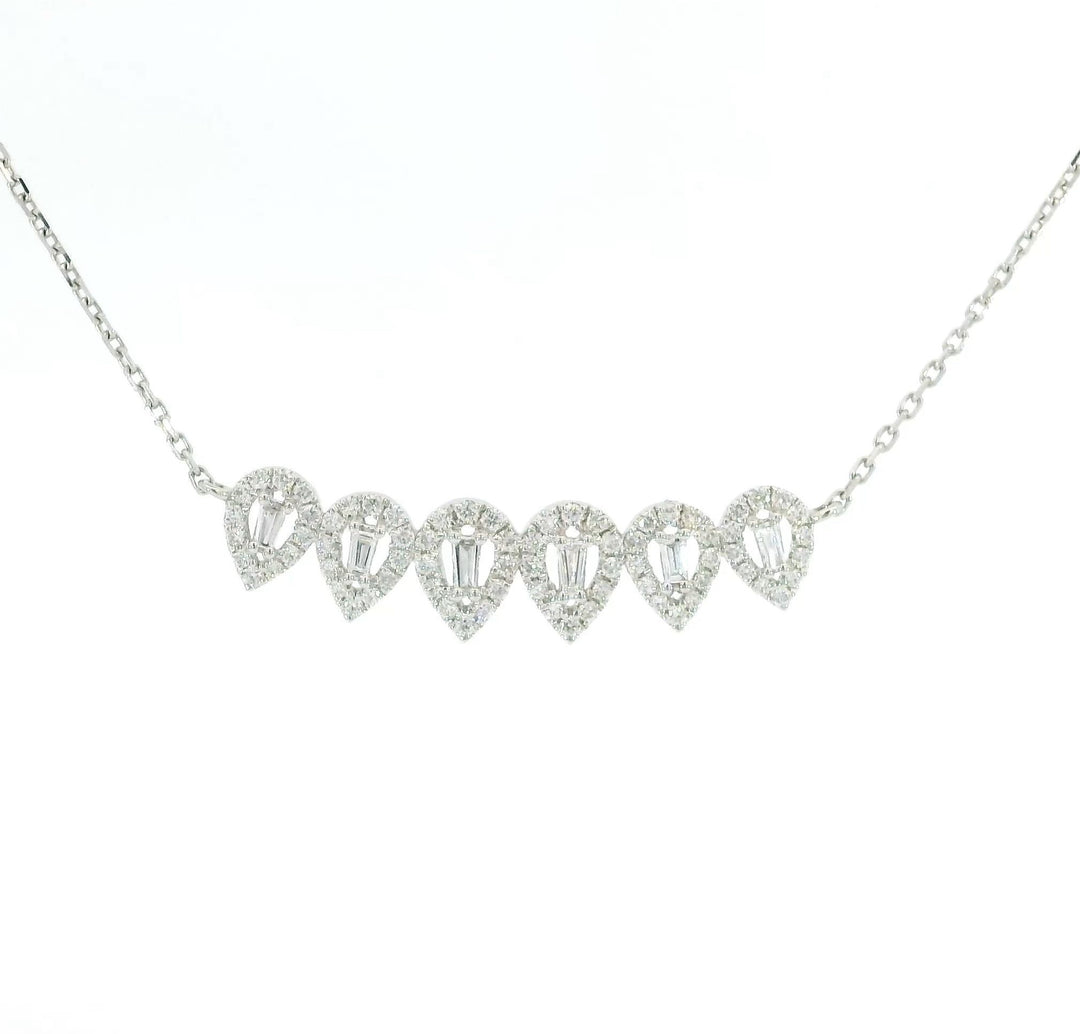 Tapered Diamond Pears Necklace