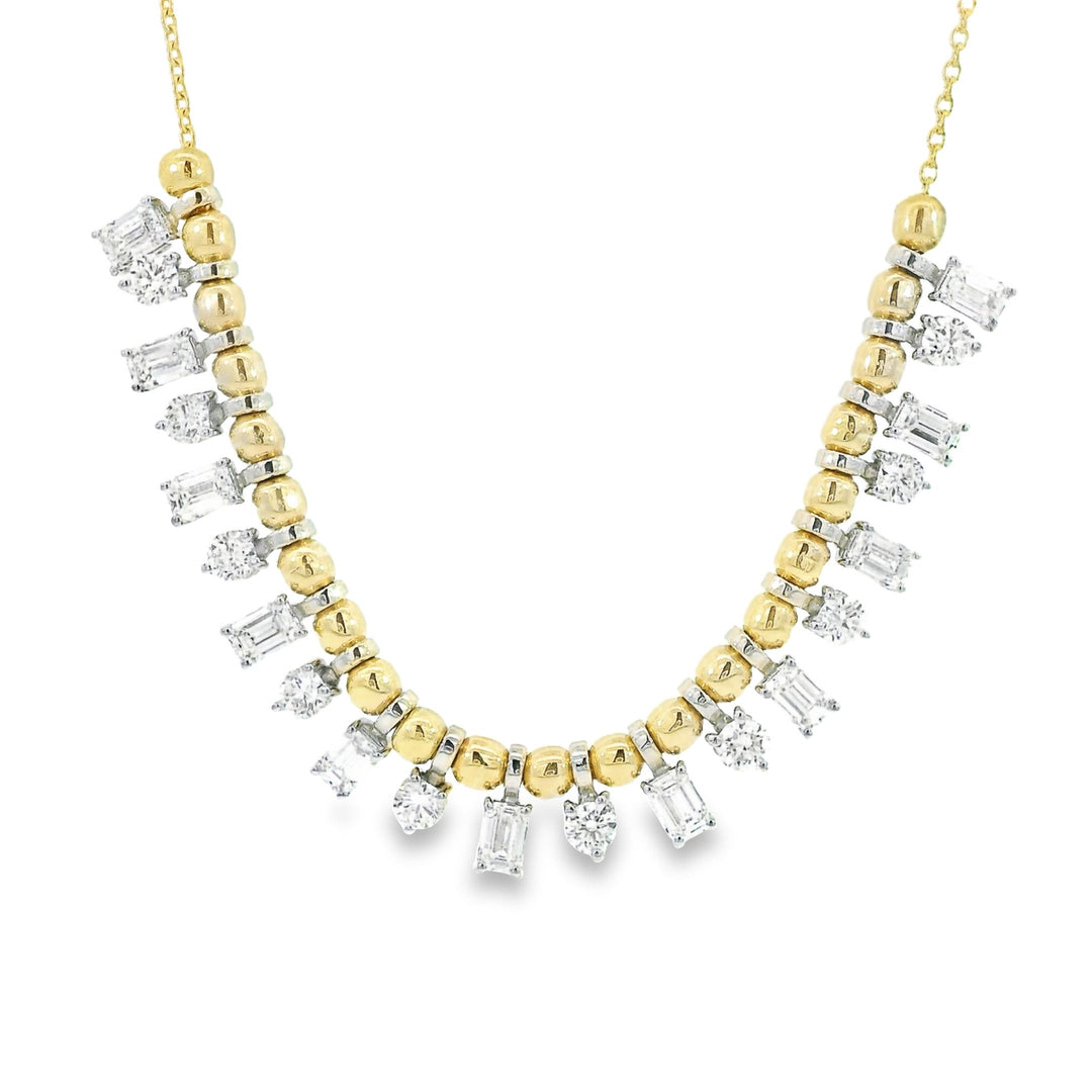 Bubbly Necklace with Emerald Cut & Round Diamonds