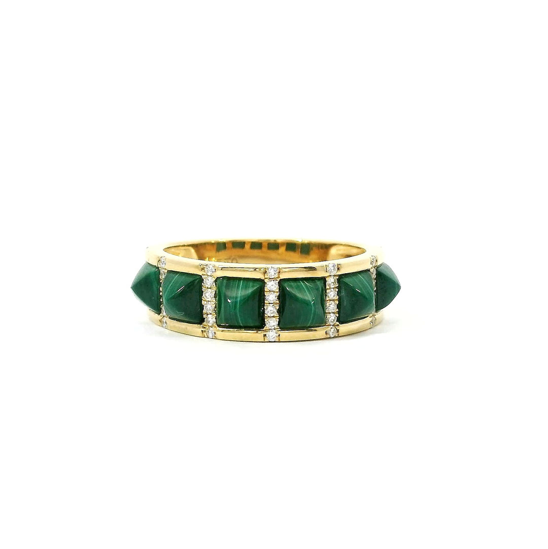 Malachite Pyramids Ring