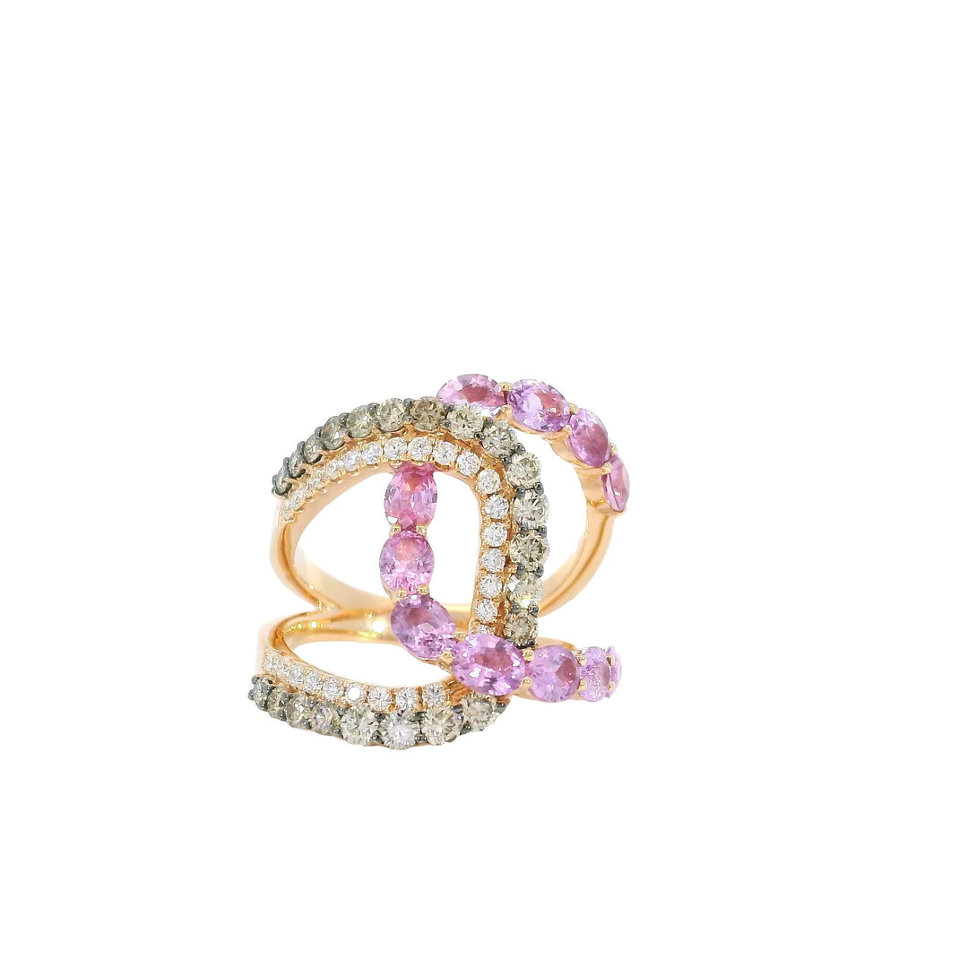 Interlaced Diamonds & Pink Sapphires