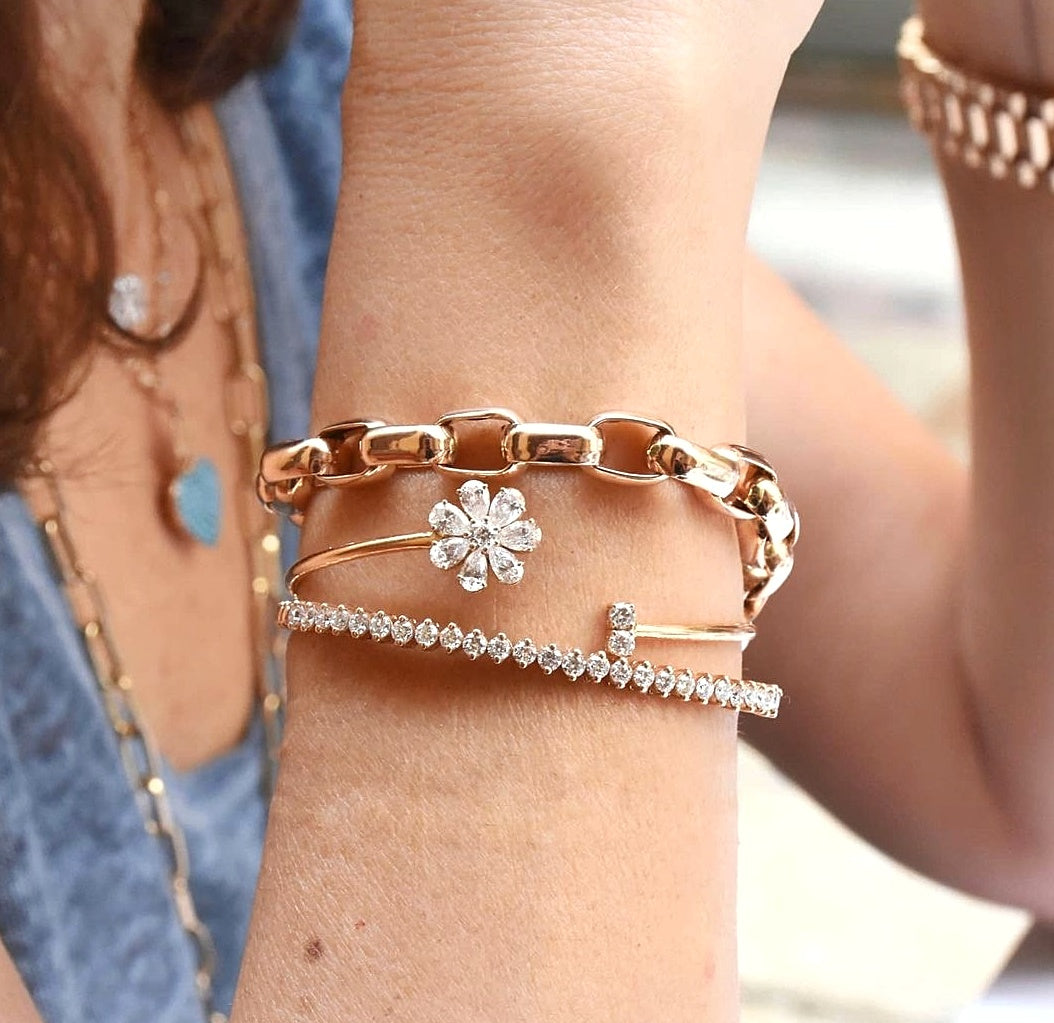 Diamond Daisy Bangle