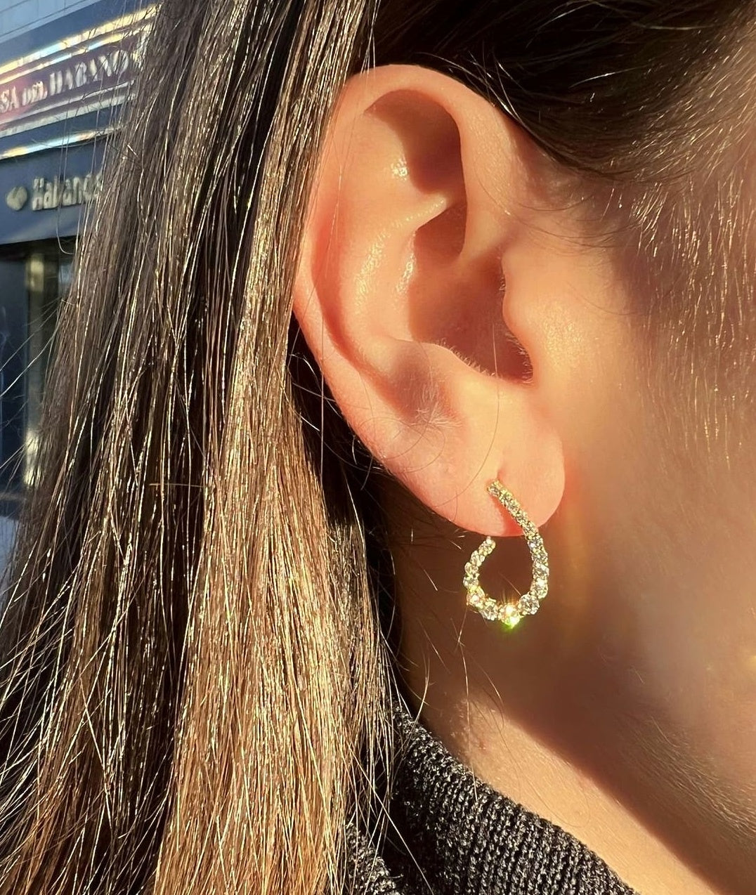 Graduating Pear Diamond Earrings