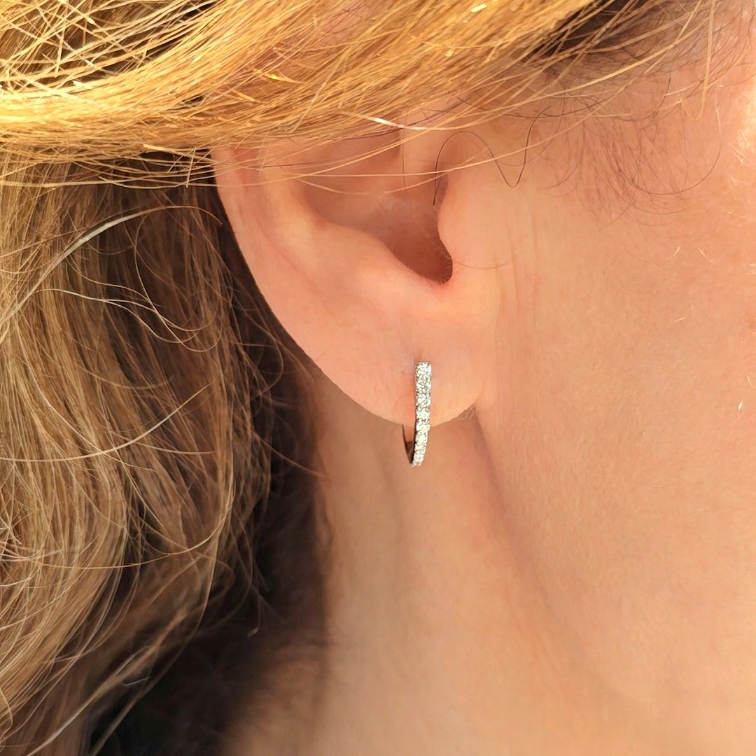 Graduated Diamond Charm Hoops