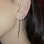 Load image into Gallery viewer, Graduated Diamond Charm Hoops
